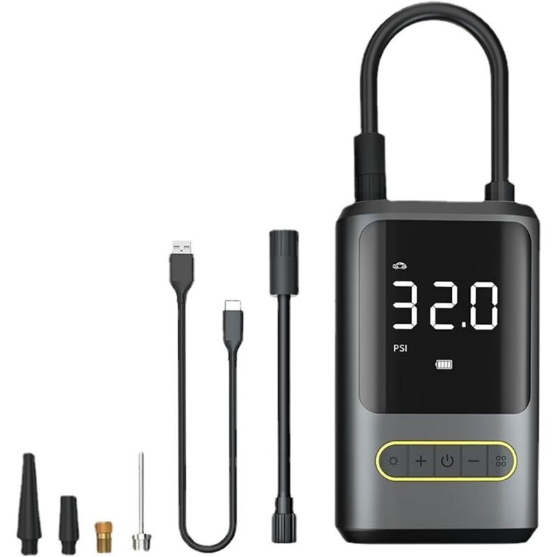Rapanda - Pompe à Air Portable de Gonfleur de Pneu de 150PSI avec Manomètre Numérique, Batterie de 4000 MAh sans Fil pour Voitures, Pneus de Moto,