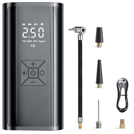 Pompe à air portable multifonctionnel 120W Banque de puissance Fast Digital Fast Digital Pinds avec lumière LED