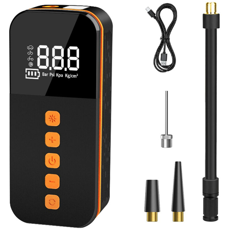 Lifcausal - Pompe à air portable pour voiture 150 psi Compresseur d'air sans fil Gonfleur de pneu électrique portatif avec lumière led Support Power