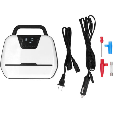 Pompe à air portable pour voiture avec écran LCD et lumière LED, 12V prise US 100‑240V