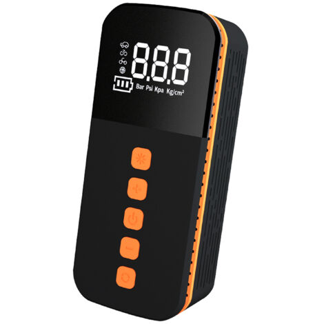Pompe à air portable pour voiture, compresseur sans fil 150 psi, gonfleur électrique portatif avec lumière LED, batterie externe/fonction d'arrêt automatique, 5 modes de gonflage pour pneus de moto, v