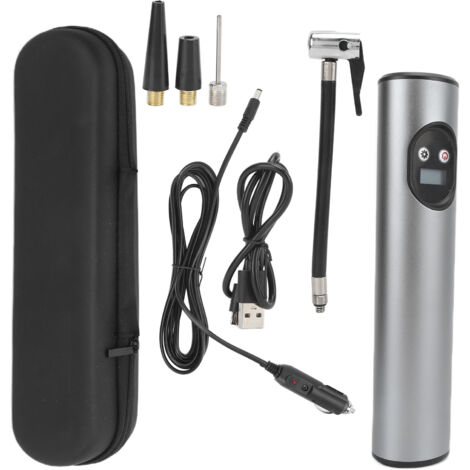 Pompe à air portable sans fil rechargeable avec affichage numérique et éclairage - Gris