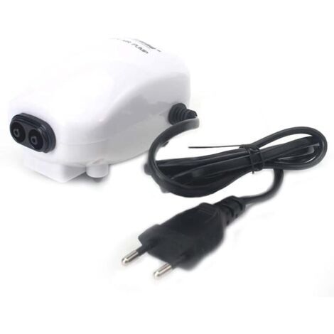 Pompe à air pour aquarium 3W 220V avec double orifice d'oxygénation, ultra silencieuse, débit de 4 L/min, débit d'air réglable, pour aquariums de 60 à 100 L