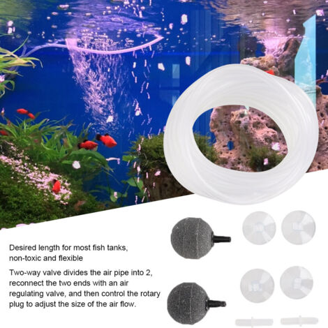 Pompe à Air pour Aquarium Accessoires Tuyau d'Oxygène Éponge à Bulles Raccords en T et en L Kit Complet-AUTRES