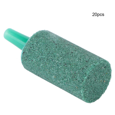Pompe à Air pour Aquarium avec Pierres à Bulles Vertes Cylindriques Spéciales pour Aération de Réservoirs de Poissons - Vente par 20