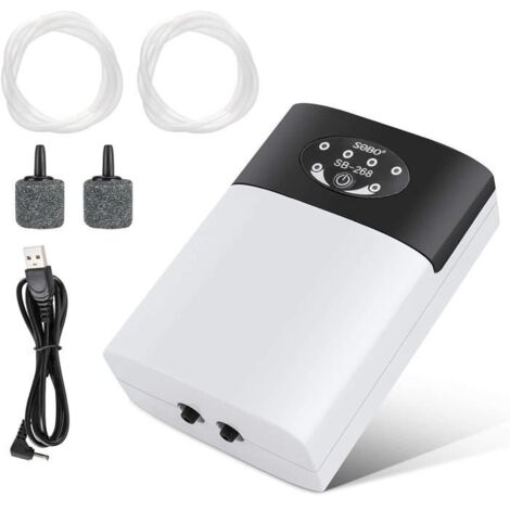 Pompe à air pour aquarium, pompe à air portable pour aquarium, pompe à oxygène USB, pompe à air silencieuse pour aquarium, pompe à oxygène, d
