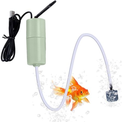 Pompe à air pour aquarium - Pompe à oxygène pour aquarium - Mini pompe à air USB pour aquarium - Aérateur 1 W à économie d'énergie - Pompe à air portable pour aquarium