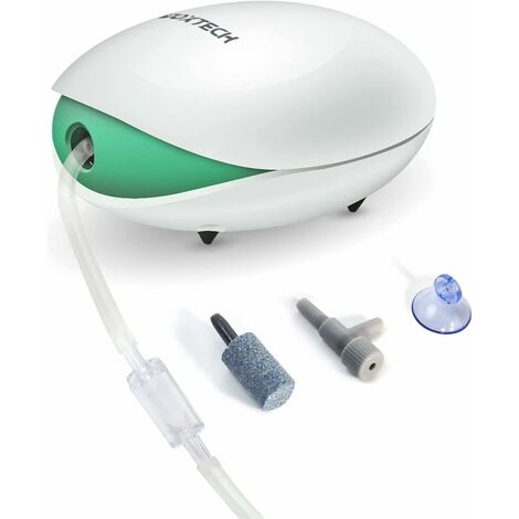 Pompe à air pour aquarium, pompe à oxygène silencieuse avec tuyau d'air, pierre à bulles, clapet anti-retour et valve de commande pour aquarium de 1 à 150 litres