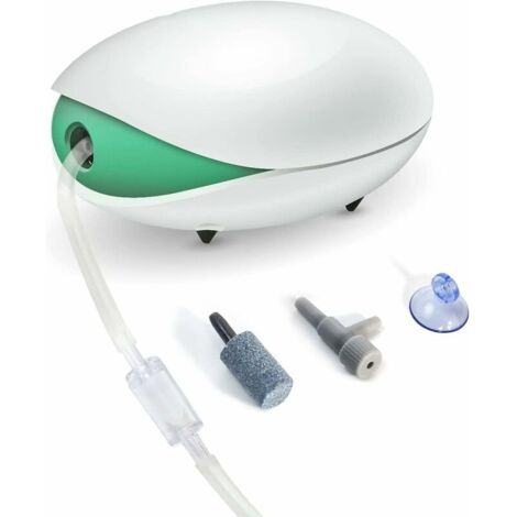 Pompe à air pour aquarium, pompe à oxygène silencieuse avec tuyau d'air, pierre à bulles, clapet anti-retour et valve de commande pour aquarium de 1 à 150 litres