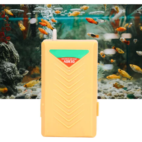 Pompe à air pour aquarium - Pompe d'oxygène silencieuse avec technologie d'économie d'énergie, structure durable et nettoyage facile, dimensions 14.5 x 7.5 x 4.5 cm, livrée sans batterie