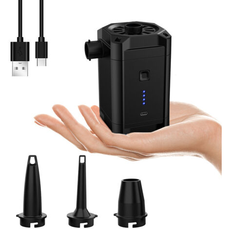 Pompe à air pour gonflables, pompe à matelas de voyage, gonfleur électrique compact, souffleur d'air portable rapide, léger, rechargeable par USB, idéal pour les flotteurs de piscine