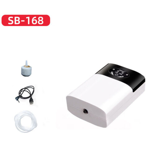Pompe à air rechargeable USB pour aquarium avec accessoires, aérateur d'oxygène silencieux pour aquarium, compresseur avec pince pour la pêche