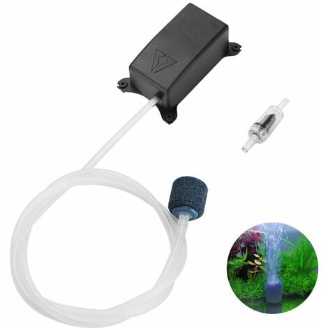 VUSZR Pompe à air silencieuse pour aquarium, mini pompe à air à oxygène la plus silencieuse, mini pompe à air silencieuse 1,5 W pour aquarium 1L-50L, pompe à air avec pierre à oxygène à bulles