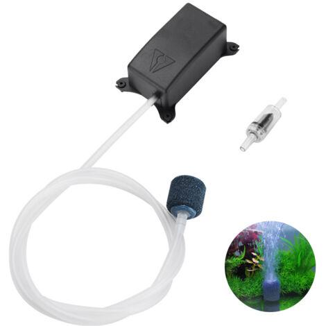 Pompe à air silencieuse pour aquarium, mini pompe à oxygène, 1,5 W, pour aquariums de 1 à 50 litres, avec diffuseur d'oxygène.