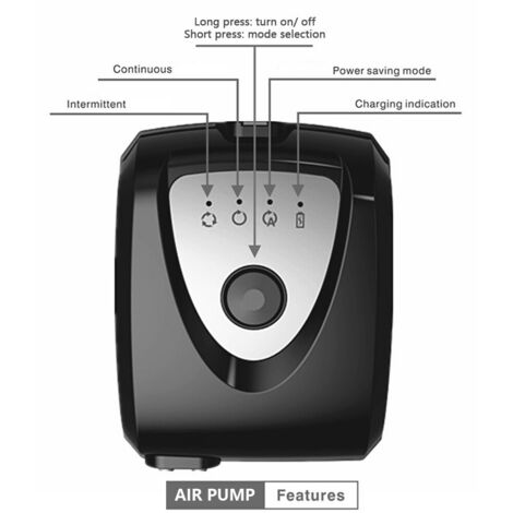 Pompe à air solaire 6 V 3,5 W Oxygénateur de réservoir de poissons avec double tuyau d'aquarium et pierre à bulles d'air Aérateur de pompe à oxygène de bassin extérieur rechargeable pour le transport de poissons de pêche Petits étangs Piscines Circulation