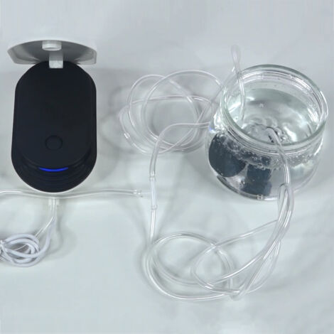[Pompe à air solaire avec batterie 3600mAh] - Modèle 3 modes (air élevé/air faible/10s cyclique) - ABS - 25cm avec tuyau oxygène aquarium 280cm & 2 pierres à air