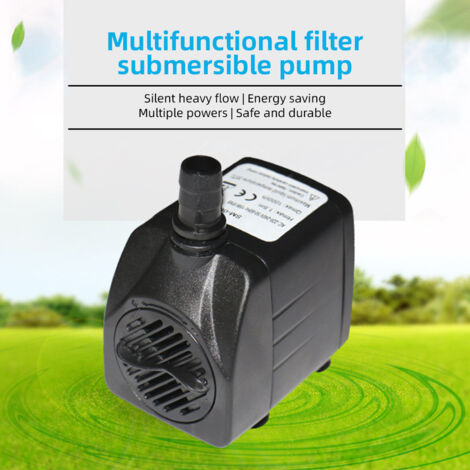 Pompe à Aquarium Mini Submersible 1000L/H 15W 12mm Noir ABS Sucur avec Base