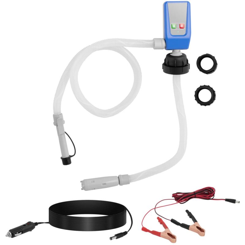 MSW - Pompe de transvasement avec accessoires à piles Tuyau 50 cm 3 adaptateurs