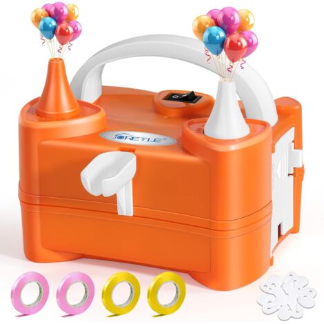Pompe à Ballon électrique Portable, Gonfleur Ballon Electrique avec Porte-Ballon, Gonfleur Ballon Anniversaire avec 2 Buses Modes pour Anniversaires, Mariages & DéCoration