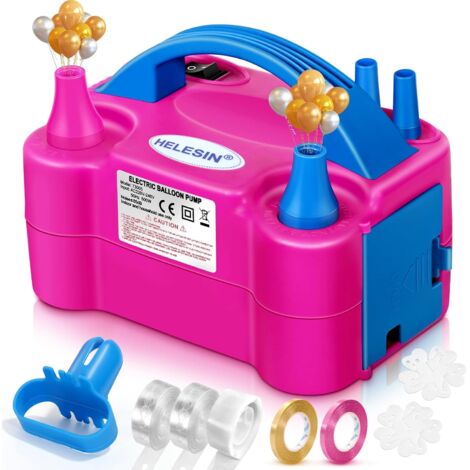 Pompe à Ballons Électrique, Gonfleur Ballon 600W avec 3 Accessoires, Pompe Ballon avec 2 Modes, Pompe à Air Electrique pour Ballons d'anniversaire, de Mariage et de Décoration de Fête