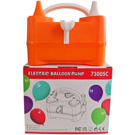 Pompe à Ballons électrique,Portable Double buse Gonfleur,Pompe à Air électrique Ballon Gonfleur Ballon Electrique Légère et Portable pour Les Ballons de Mariage la Décoration Festive -Couleur orange