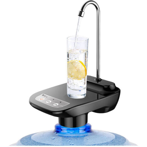 Pompe à bouteille d'eau automatique pompe à eau potable distributeur d'eau électrique portable avec plateau volume fixe 300 ml/1000 ml universel 2-5 gallons pour bureau de camping