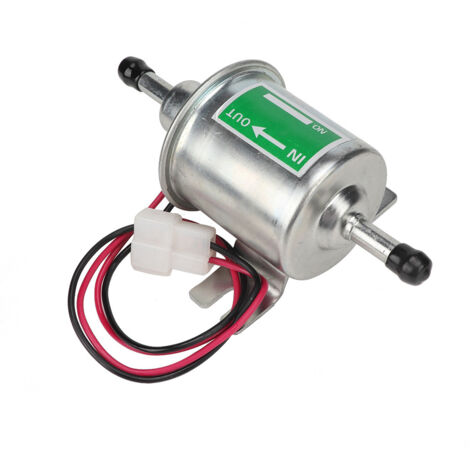 Pompe à carburant électrique universelle, Pompe à carburant électrique pompe à carburant en ligne,  24V Filtre en ligne Pompe à carburant de voiture (Argent)