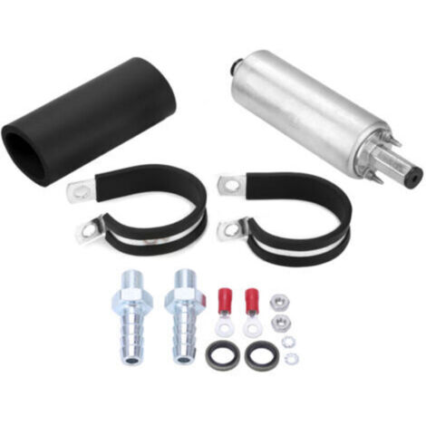 Pompe à carburant externe en ligne 255 LPH – Débit élevé pour moteurs jusqu'à 650 ch – Kit d'installation inclus – Métal durable - GSL392