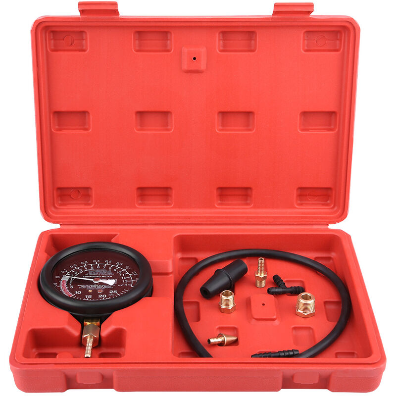 Jeffergarden - Eosnow Pompe à carburant sous vide et testeur de vide pour moteur de voiture, jauge de diagnostic de pression de carburateur, testeur