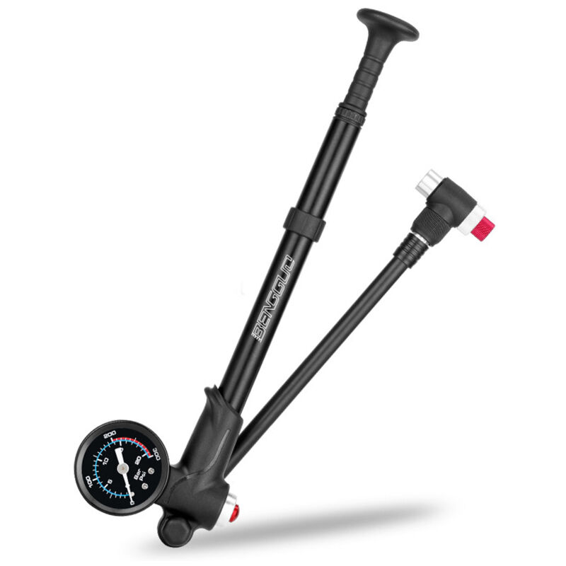 Lifcausal - Pompe à choc de vélo avec manomètre 300 psi Pompe à air de gonflage de pneu de vélo haute pression pour fourche de vélo et suspension