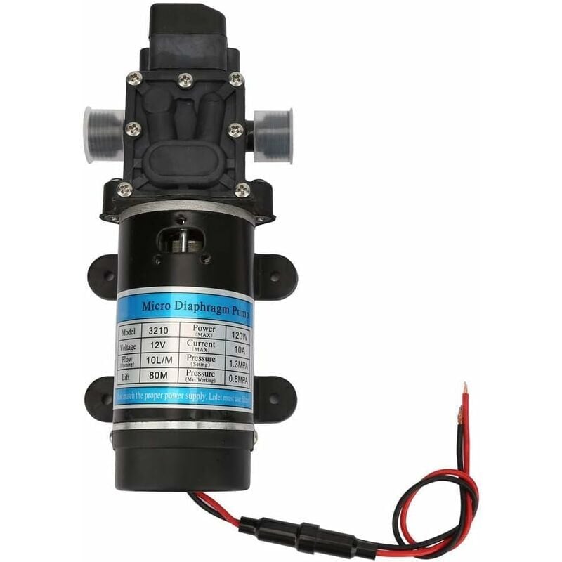 ZVD - Pompe à Diaphragme 12V/24V 80W - Puissante et Résistante à la Corrosion pour l'Irrigation de Jardin avec Filtre (12V 3210YD-12-120FS)