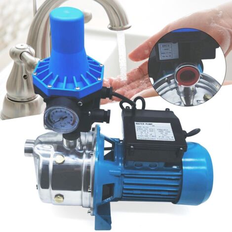 Pompe à eau 1100 W Pompe à jet Pompe de jardin Système d'alimentation en eau domestique Pompe centrifuge 3600 litres/heure 220 volts Avec interrupteur de commande