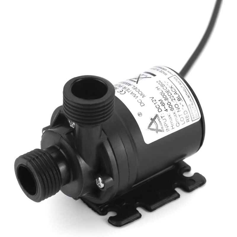 Pompe a Eau 12v 800l/h 5m, Pompe à Eau Submersible sans Balai, pour la Circulation de l'eau de la Piscine de Fontaine Solaire d'aquarium d'étang de