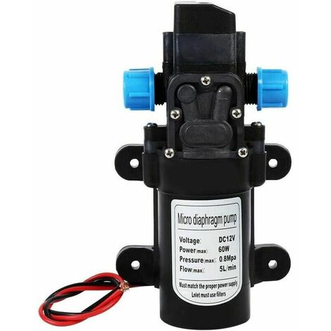 Pompe à eau - 12V DC haute tension micro pompe à membrane électrique pompe à eau domestique DC pompe à eau auto-amorçante petite pompe à eau agricole 60W pompe à eau auto-amorçante Pa