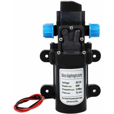 Pompe à eau - 12V DC haute tension micro pompe à membrane électrique pompe à eau domestique DC pompe à eau auto-amorçante petite pompe à eau agricole 60W pompe à eau auto-amorçante Pa
