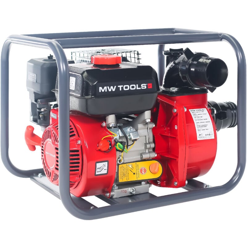Pompe à eau motopompe thermique essence 48.000 L/h 7 cv raccord 3 hauteur de refoulement 30 m Mw Tools WP4800