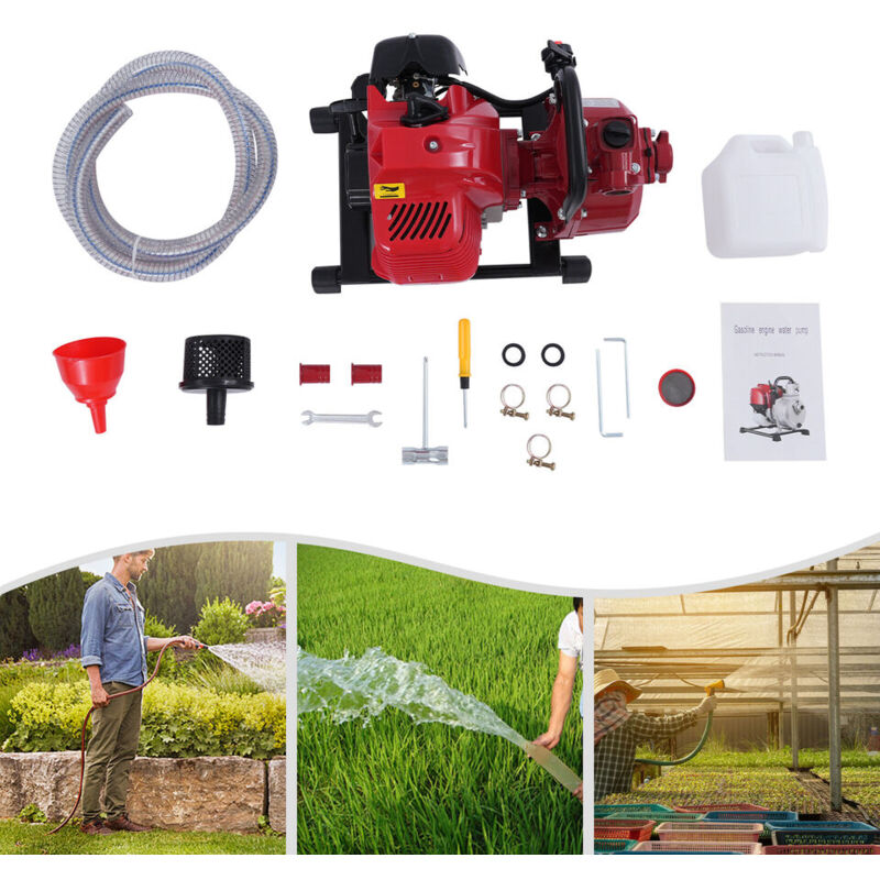 Senderpick - Pompe à eau à essence 2 temps 1 pouce 2 hp Pompe à eau sale Pompe à eau de jardin Pompe à eau d'étang