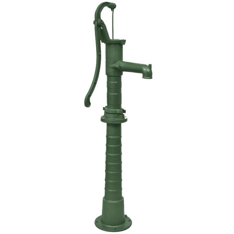 Pompe à eau de jardin Décorée et sculptée : Verte avec support en fonte - Vert