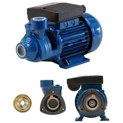 Pompe à eau de surface auto-amorçante 0,5 HP – Débit 3.000 L/h – Aspiration jusqu'à 7 m – Monophasée – IP44 – Fonte et acier inoxydable