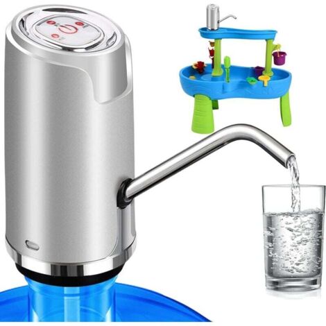 Pompe à eau en bouteille, distributeur d'eau électrique, pompe à eau potable universelle, avec chargement USB, argent