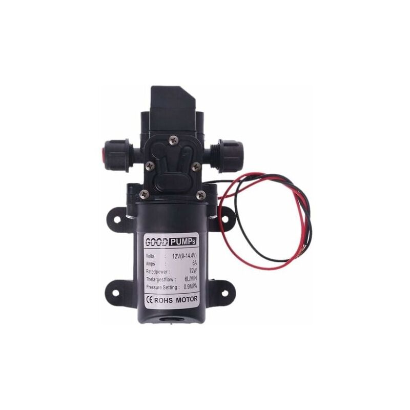 Yzmrbdqc - Pompe à Eau Haute Pression dc 12V 72W 6 L/Min Pompe Pulvérisateur Pompe à Amorçage Automatique avec Pinces pour Camping Car