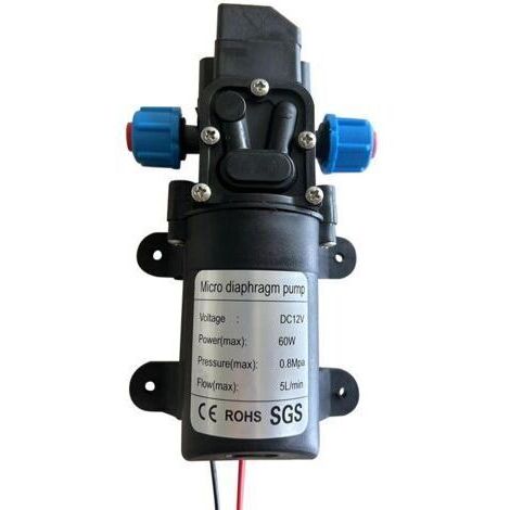 Pompe à eau haute pression, pompe à eau à membrane DC 12 V 5 L/min pompe de pulvérisation auto-amorçante 116 PSI avec pince pour bateaux, camping-cars, camping-cars