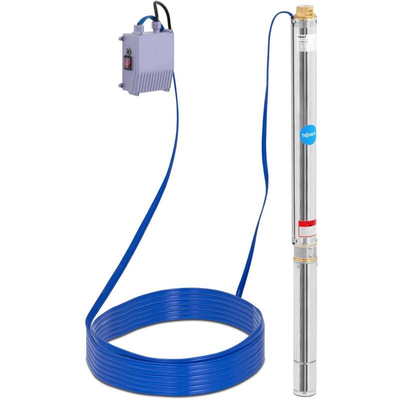 Pompe à Eau Immergée Pour Puits Profond ou Forage Eaux Claires 4,5 m³/h 84 m 750W