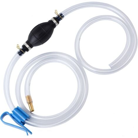 RNEMITERY Pompe a eau manuelle poire amorcage gasoil Pompe à siphon pour essence, gaz, huile, carburant, diesel, liquide, aquarium, pompe manuelle avec 2 tuyaux en PVC résistants avec collier de serrage