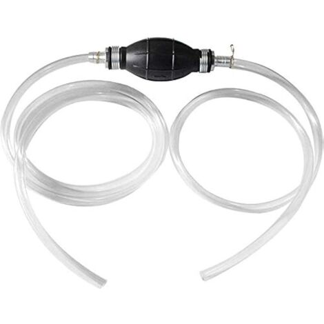 Pompe a eau manuelle, Pompe Manuelle Siphon, Pompe Transfert Liquide l'eau, Pompe de Siphon à Main Essence, Aspiration Pompe de Transfert pour Gaz Huile Eau Carburant avec 2 Tuyaux Écologiques (10 mm)