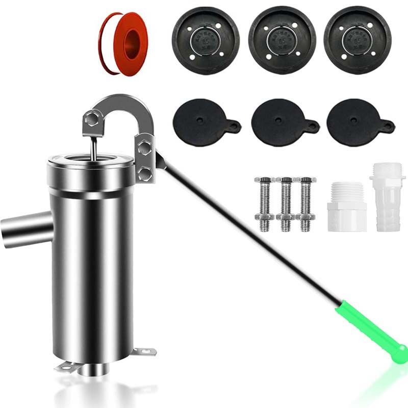 Pompe à Eau Pompe Manuelle Puits de Pompe en Acier Inoxydable à Tube Droit Secouer la Pompe à Eau Pompe d'Aspiration à Domicile Pompe à Pression