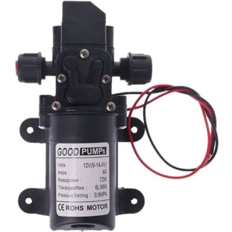 Pompe à eau pour camping-car 12 V DC 12 V 60 W 130 PI 6 L/min Pompe à eau haute pression Pompe d'amorçage à membrane Pompe à eau pour camping-car (Voltage : 12 V)