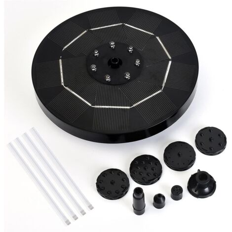 Pompe à eau pour fontaine à panneau solaire, pompe pour bassin, 3,5 W (accessoires noirs)