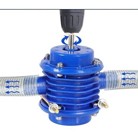 Pompe à eau pour perceuse - 2400 l/h - 2000-3000 tr/min - Utilisation de l'huile et de l'eau - Bleu