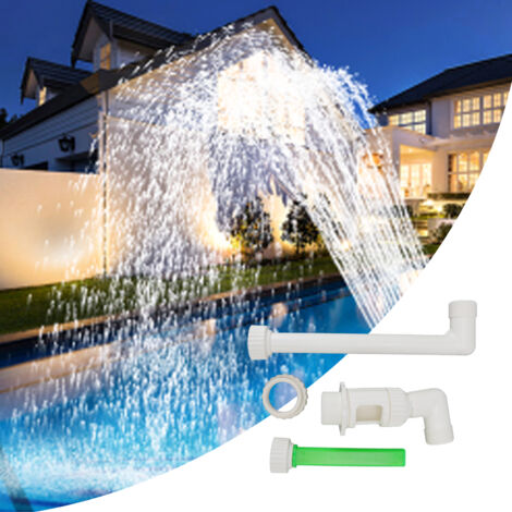 Pompe à Eau pour Piscine avec Éclairage LED Cascade Directionnable Accessoires Inclus G1-1/2 vers G2